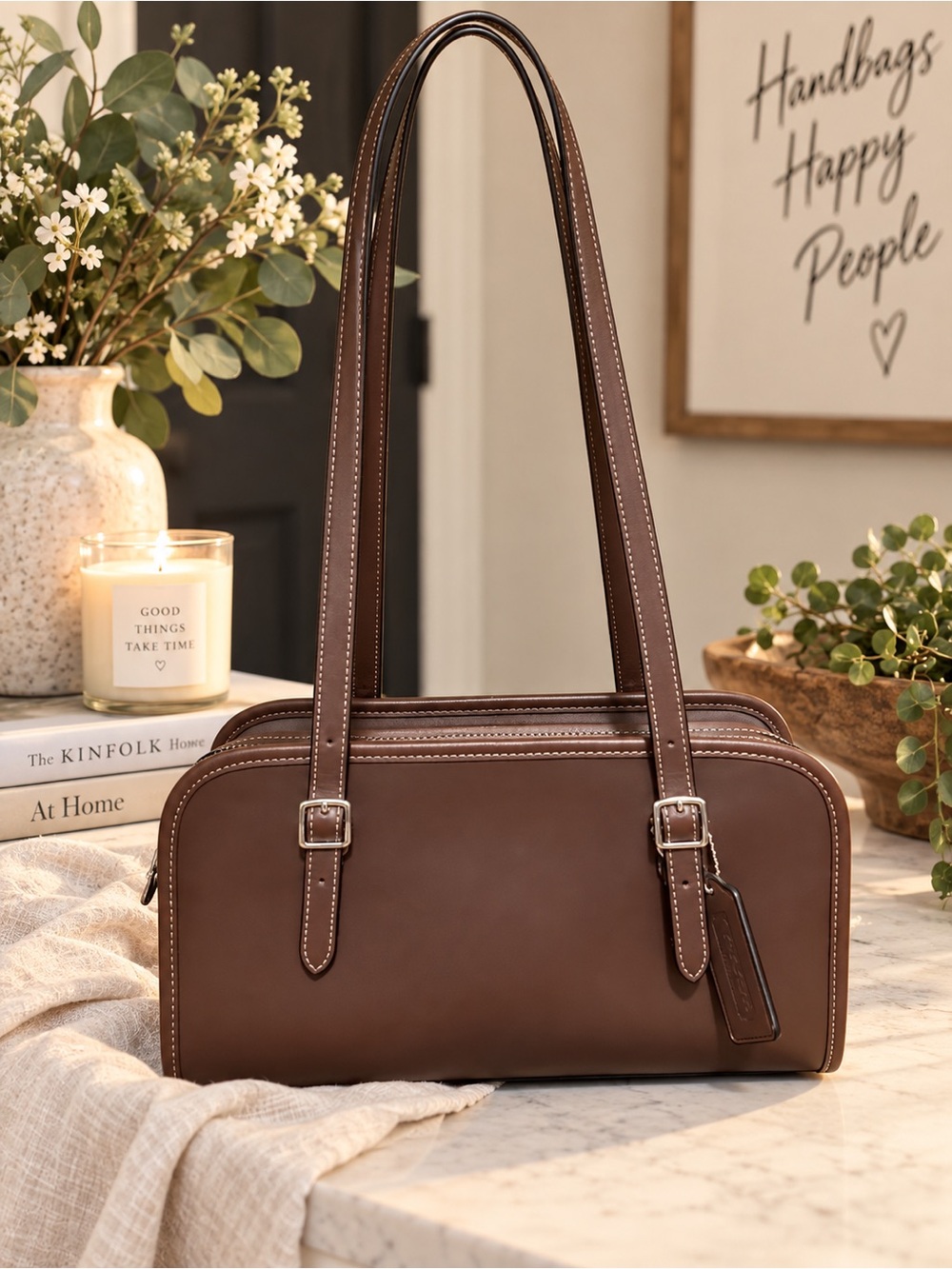 Coach Swing Zip Bag in maple leather